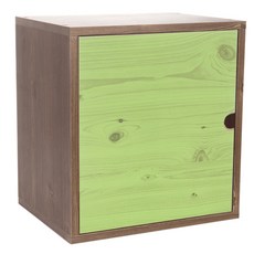 한목가구 누드 도어형 수납 공간박스, 엔틱 + 워시그린, 1개