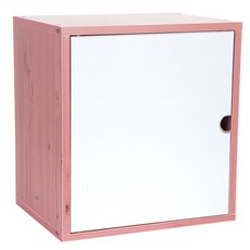 한목가구 누드 도어형 수납 공간박스, 워시핑크 + 화이트, 1개
