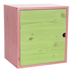 한목가구 누드 도어형 수납 공간박스, 워시핑크 + 워시그린, 1개