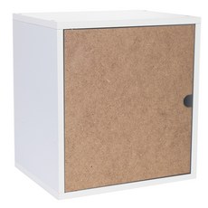 한목가구 누드 도어형 수납 공간박스, 화이트 + 누드, 1개