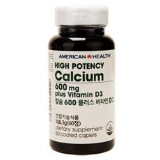 아메리칸헬스 칼슘 600 플러스 비타민 D3, 60정, 1개