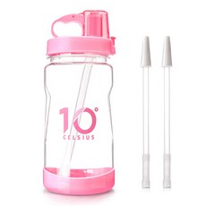 10º CELSIUS 吸管水壺+吸管 2入, 櫻花粉, 1L, 1組
