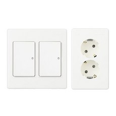 JINHEUNG 雙切開關蓋+雙孔圓形插座蓋, 1套