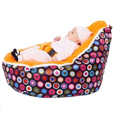 베이비빈백 바운서 침대, 자파 젤리 빈 (오렌지 + 브라운)