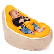 베이비빈백 바운서 침대, 오렌지 카라멜 (오렌지 + 베이지)