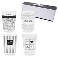 TEASCAFE 迷你玻璃杯 4 件套, 1套, 美眉，月亮，花園，四心