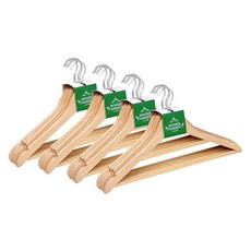 Sunwoo Land Agrade 豪華木質上下衣架, Natural, 20件