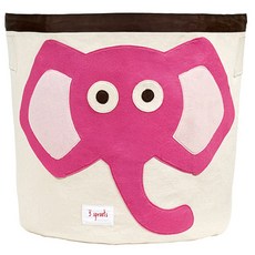 3스프라우츠 장난감 정리함 대형 스토리지 빈, 핑크 코끼리, 1개