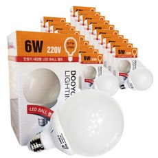 DooyoungLighting LED球形燈泡 6W E26, 暖黃光, 20件