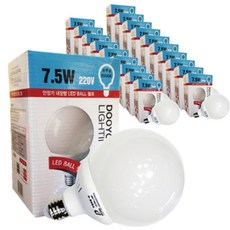 DOOYOUNG 內建安定器 LED 球型燈泡 7.5W E26, 晝光色, 20個