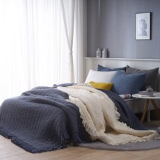 송화인데코 모달와플 스프레드 이불 + 베개커버 2p, 아이보리