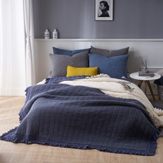 송화인데코 모달와플 스프레드 이불 + 베개커버 2p, 네이비