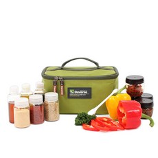 Daverse 調味罐Plus 10件組 DVC-K1211, 調味罐(透明) + 收納袋(混色), 1套