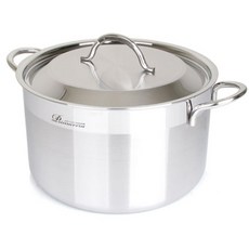 LiViNG ART Primavera電磁爐適用雙耳3層不鏽鋼不沾深湯鍋+鍋蓋, 24厘米, 單色