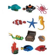 Safari Ltd 珊瑚礁筒裝公仔 Coral Reef 699104, 混色