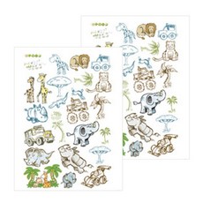 포트렘 포인트 스티커 아이방 시리즈 2p, 사파리 친구들