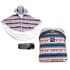 kinder palm 防走失背包+背帶+斗篷, 靛藍色