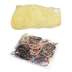 Rumours 快乾頭巾式髮帽 黃色 + 配色麻花髮圈 50入 隨機出貨組合, 1套