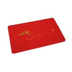 아울리빙 버드나무새 주방 욕실 발매트, 레드