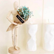 MORIANN 關節人體模型與迷你花束, 藍色