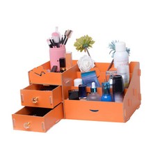 아울리빙 미니3단 하트 화장품 정리함 오렌지, 1개