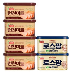 롯데햄 런천미트 200g x 4p + 로스팜 엔네이처 200g x 2p 햄통조림 세트, 1세트
