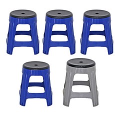 루나하우스 야외 회전의자 블루 4p + 그레이 1p, 블루, 그레이, 1개