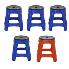 루나하우스 야외 회전의자 블루 4p + 레드 1p, 블루, 레드, 1개