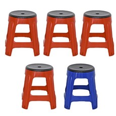 루나하우스 야외 회전의자 레드 4p + 블루 1p, 레드, 블루, 1개