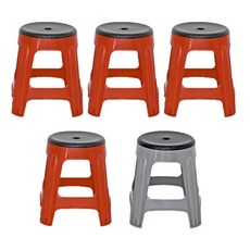 루나하우스 야외 회전의자 레드 4p + 그레이 1p, 레드, 그레이, 1개