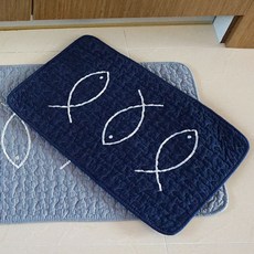 팔공티앤씨 북유럽 모던 피쉬 발매트, 블루