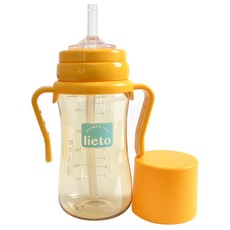 lieto MOTHER'S LOVE PPSU雙柄吸管水瓶, 黃色, 300ml, 1個
