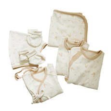 KOH-MEUTTO 嬰兒印花包屁衣+長袖肚衣+手套+襪子+連身衣+帽子+包巾