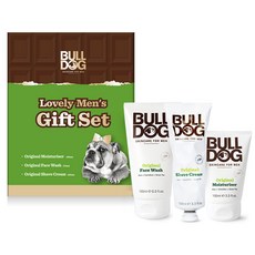 BULL DOG Lovely Men's基礎保養品3件組, 洗面乳150ml+刮鬍膏100ml+保濕霜100ml, 1組