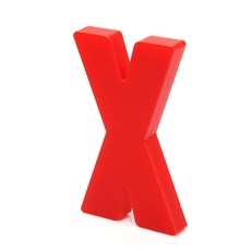 홈 인테리어 소품 아크릴 스텐딩 이니셜 01, X (레드)