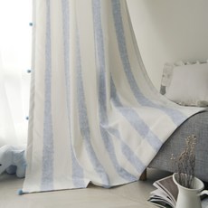 Maison Textile深紅色遮光窗簾, 藍色