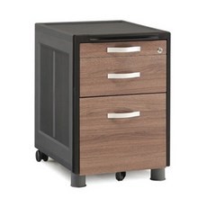 다용도 이동식 서랍 3단 사무용수납장 MDF형, 오크샤머니