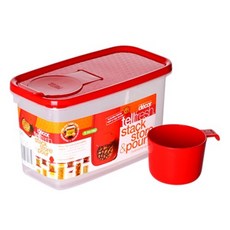 데코어 텔프레쉬 스택앤포어 보관함 1.2L C0176DC, 레드