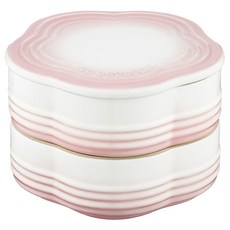 르크루제 플라워 찬합, 파우더핑크, 1세트