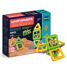 MAGFORMERS 太空旅行者積木 35入組, 1個, 混色