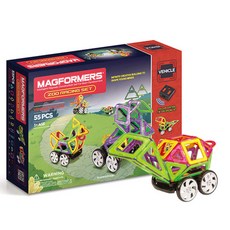 맥포머스 주 레이싱 블록 55p 세트, 혼합 색상, 1개