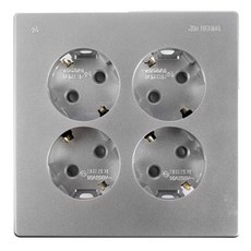 JINHEUNG V系列 銀色 4孔插座, 1個