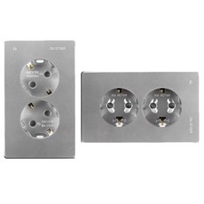 JINHEUNG V系列 銀色 2孔插座 橫式 + 直式, 1套