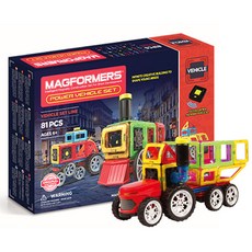 맥포머스 파워 비히클 블록 81p 세트, 혼합 색상, 1개