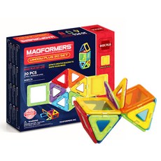 맥포머스 윈도우 플러스 블록 20p 세트, 혼합 색상, 1개