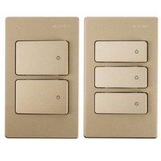 JINHEUNG 雙切開關蓋+3切開關蓋 棕色, 1套