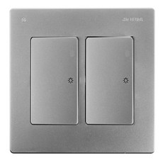 JINHEUNG 雙切開關蓋 銀色, 1個