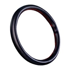 3S DIY皮革打孔方向盤套, 黑紅色