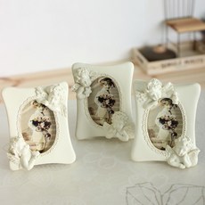 Kidari 迷你方形天使相框 3件組, 象牙白, 3個
