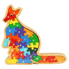 아티우드 고무나무 원목퍼즐 26psc, 캥거루 알파벳, 26피스, 1개